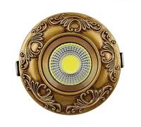 SANBDDLYY Foco europeo 3/5/7W 3000,6000K COB Luz diurna empotrable de techo seleccionable for el hogar (color: bronce (3W), tamaño: tricolor)(Bronze(7w),3000K Warm light)