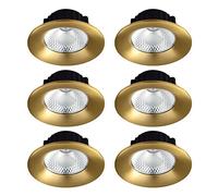 SANBDDLYY Juego de iluminación empotrable latón LED 3/4/5 pulgadas 6/3/1 kit conversión repuesto foco techo con globo ocular, focos sin vela for lámpara pasillo, 5 W, 7, 9, 12(6pack,7W)