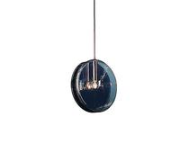 SANBDDLYY Lámpara colgante de cristal azul oscuro Lámpara de arte de hierro Lámpara colgante de cuerpo Lámparas colgantes circulares horizontales/verticales Accesorios de iluminación de decoración Col