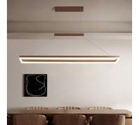 SANBDDLYY Lámpara de araña lineal rectangular LED moderna para comedor, lámpara de araña regulable con control remoto, lámpara de aluminio dorado(2,90cm)