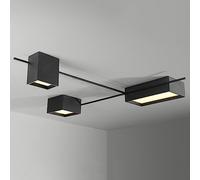 SANBDDLYY Lámpara de techo de montaje empotrado con barra lineal moderna, lámparas de techo LED con atenuación, lámpara de techo de pasillo de tira larga cuadrada de cubo negro geométrico for sala de