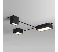 SANBDDLYY Lámpara de techo de montaje empotrado con barra lineal moderna, lámparas de techo LED con atenuación, lámpara de techo de pasillo de tira larga cuadrada de cubo negro geométrico for sala de