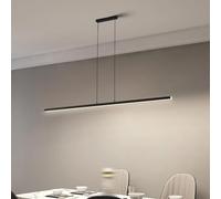 SANBDDLYY Lámparas colgantes lineales LED, luz de mesa de billar regulable de 40W/52W/64W, luces de isla modernas for cocina, comedor, sala de estar, oficina, bar, 3000k-6000k, negro(150cm)