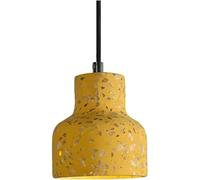 SANBDDLYY Mini lámpara de araña con pantalla terrazo, elegantes lámparas colgantes pequeñas cemento, E27/E26, techo industrial 1 luz, for cocina, isla, comedor, cafetería, bar(Yellow)
