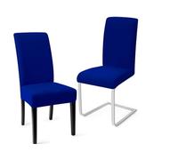 SANBDDLYY Pack of 6 Dining Chair Covers, Elastic Slipcovers for Dining Room Chairs, Washable Chair Protectors for Wedding, Home, and Hotel Use(Azul,Pack de 2)