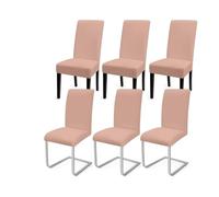 SANBDDLYY Pack of 6 Dining Chair Covers, Elastic Slipcovers for Dining Room Chairs, Washable Chair Protectors for Wedding, Home, and Hotel Use(Arena,Pack de 6)