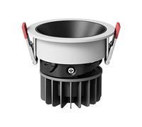 SANBDDLYY White Black Cup LED Foco antideslumbrante 7W, 10W, 12W Cob Sala de estar sin iluminación principal empotrable Luz techo empotrada for interiores(7w,Warm light)