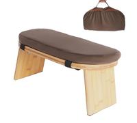 SanBouSi Banco de meditación plegable de bambú, 5 ° de inclinación, taburete de meditación ergonómico con cojín cómodo, meditación profunda y prolongada