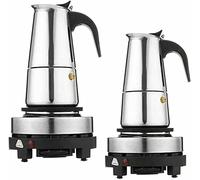 SanBouSi Cafetera eléctrica de acero inoxidable, cafetera expreso con cocina eléctrica, 200-300 ml (6 tazas, 300 ml)