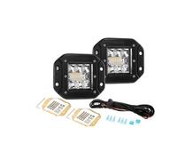 SANCAK Faro Antiniebla Luz De Trabajo LED 3 Pulgadas 72W 6 Modos Con Función Memoria Lámpara Conducción Antiniebla Resistente Al Agua IP68 Kit Arnés Cables(6 Modes)