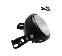 SANCAK Faros De Motocicleta Faro Retro Universal Motocicleta 5,75 Pulgadas Delantero Modificado Luz Alta Carcasa Metal Pantalla Cristal Lámpara Redonda(1Pcs-A Bracket)