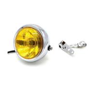 SANCAK Faros De Motocicleta Faro Retro Universal Motocicleta 5,75 Pulgadas Delantero Modificado Luz Alta Carcasa Metal Pantalla Cristal Lámpara Redonda(1Pcs-D Bracket)