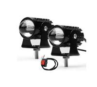 SANCAK Faros De Motocicleta Faros Delanteros LED De 2 Piezas Accesorios Para Motocicleta Camión Coche Auxiliar Adicional Para Mini Proyector Antiniebla(2PCS Switch Yellow)