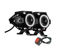 SANCAK Faros De Motocicleta Faros Delanteros Motocicleta Para Mini U7 Lentes Antiniebla Auxiliares Lámpara Ojos Ángel Luces Eléctricas Led Adicionales 12V(2pcs Blue A)