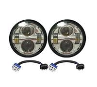 SANCAK Faros De Motocicleta Para FXDF Para Dyna Para Fatbob Negro/Cromo Faros Delanteros Motocicleta 4,65 Pulgadas Proyector LED Alto Bajo(Chrome with H13)