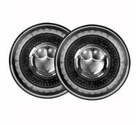 SANCAK Faros Delanteros Para Jeep Para Wrangler Coche Led 7 Pulgadas Faro DRL H4 Hi-Lo Con Halo Angel Eyes(2pcs Black)
