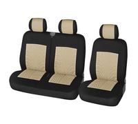 SANCAK Funda Asientos Coche Fundas para Asientos 2+1 para Furgonetas Transporter, Camiones Y Mayoría Coches. Universal para Master para Trafic(Beige)