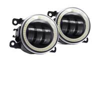 SANCAK Para Nissan Para Note Para Pathfinder Para Xterra Para Frontier Para Navara 2 X Ojo Ángel Luz Antiniebla LED Lente Lámpara Conducción DRL Antiniebla Delantero(White and Yellow)