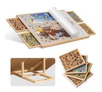 SanCallie 1000 piezas Tilting Jigsaw Puzzle Board with 4 Colorful Drawers & Covers, Adjustable Puzzle Table with Built-in Easel/Stand, Portable Tables with Storage for Adults, with Premium Flannel