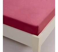 Sancarlos Básicos, Sábana Bajera Lisa, Algodón 100%, Color Frambuesa, Cama de 180