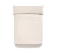 Sancarlos FINISSIMA-Sábana encimera SANTORINI, Estilo lencero, Algodón percal 200 hilos, Crema, Cama de 90