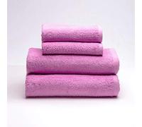 Sancarlos - Juego de 4 Toallas Ocean, 2 de Lavabo y 2 de Ducha, Color Rosa Chicle, 100% Algodón, 550gr/m2