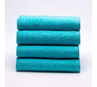 Sancarlos - Juego de 4 Toallas Ocean de Lavabo, Color Turquesa, 100% Algodón, 550gr/m2
