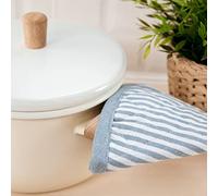 Sancarlos - Pack de 2 Agarrador de Olla para Cocina, Color Azul y Blanco, 100% Algodón, Resistentes al Calor.