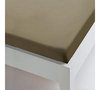 Sancarlos - Sábana Bajera Ajustable Combicolor, Color Verde Oliva, 100% Algodón Percal, Cama de 150