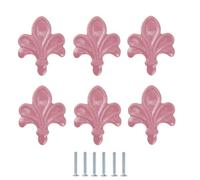 SANCHAKOU Pomo De Cajón 6 Pomos De Cerámica Con Diseño De Hoja De Arce Para Armario Infantil Cajón Muebles Color Rosa Y Rojo