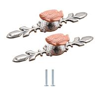 SANCHAKOU Pomos Para Armario 2 Pomos De Cerámica China Rosa De Aleación De Zinc Para Armario Con Un Solo Orificio De Pez Mandarín Tamaño Grande