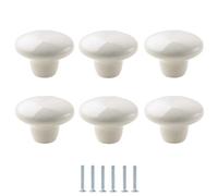 SANCHAKOU Tiradore Ceramica Cocina 6 Pomos De Cerámica Redondos De Un Solo Orificio Para Cajón Tiradores Para Puerta De Gabinete Color Blanco Y Gris