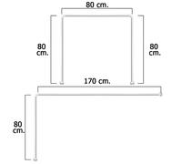 SANCO STORE - MAURER Barra Para Cortina Ducha Universal Aluminio Blanco 80 x 170 cm.