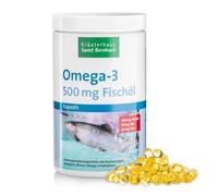 Sanct Bernhard Omega-3 - Cápsulas de aceite de pescado (500 mg, XXL, 1000 cápsulas)