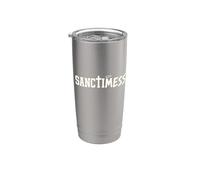 Sanctimess Divertido Humor Cristiano Fe Juego de palabras Hombres Mujeres Adolescentes Vaso térmico de acero inoxidable de doble pared