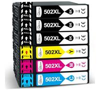 SANCTink 502XL - Cartucho de tinta compatible con Epson 502 XL para Epson Workforce WF-2860 WF-2865 WF-2880 WF-2885 XP-5100 XP-5105 XP-5155 XP-5150, 6pack