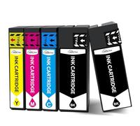 SANCTink Cartuchos de Tinta Compatibles con 34XL Multipack para Workforce Pro WF-3720, WF-3725, WF-3720DWF WF-3725DWF WF3720 WF3725 (2 Negro, 1 Cian, 1 Magenta, 1 Amarillo, 5 Pack)