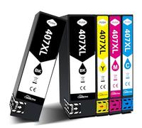 SANCTink Cartuchos de Tinta Compatibles con 407XL para Epson con Workforce Pro WF-4745DTWF WF 4745 (2 Negros, 1 Cian, 1 Magenta 1 Amarillo, 5 Pack)