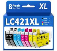 SANCTink LC421XL LC421 (8 unidades) Cartuchos compatibles con Brother LC421-XL 421XL VAL Multipack Cartuchos de impresora compatibles con Brother DCP-J1050DW DCP-J1140DW MFC-J1010DW Cartuchos