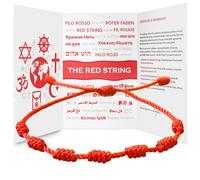 SANCTRA Pulsera de hilo rojo, protección, suerte y amor, hecha a mano en Tierra Santa, símbolo de fe hindú, budista y del este de Asia, hebra de mal de ojo para hombres y mujeres, pulsera espiritual