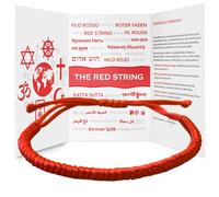 SANCTRA Pulsera de hilo rojo, protección, suerte y amor, hecha a mano en Tierra Santa, símbolo de fe hindú, budista y del este de Asia, hebra de mal de ojo para hombres y mujeres, pulsera espiritual