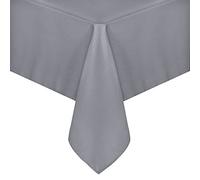 sancua Mantel rectangular de poliéster lavable y resistente al agua, a prueba de derrames, mantel decorativo de tela para mesas de comedor, fiestas de bufé y campamento, color gris claro