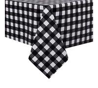 sancua Mantel Rectangular de Vinilo a Cuadros de 137 x 198 cm, 100% Impermeable, a Prueba de Aceite, a Prueba de derrames, Mantel a Cuadros de PVC, fácil de Limpiar, para Mesa de Comedor, bufé,