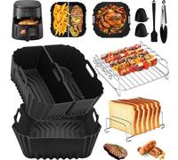 Sancuanyi 19-23CM Molde Silicona Freidora de Aire,Cuadrado Accesorios Freidoras de Aire para COSORI 5.5L/6L/6.2L,Cecotec 6L, 5,5L,Ninja AF180,Philips 6.2L Reutilizable