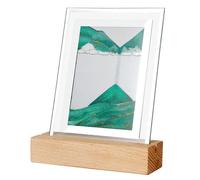 Sand Art Moving Night Lamp Craft Quicksand 3D Landscape Flowing Sand Picture Hourglass Gift LED Table Night Light,Green