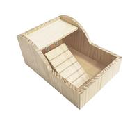 Sand Bath For Hamsters - Detachable with Ladder Wooden, Hamster Bathtub Box For Enrichment Pet-Care | Comfort Home Cage Lifestyle Wellness Hygiene Activity, 12.5 X 20.6 X 29.5cm