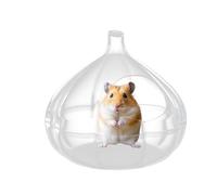 Sand Bath for Hamsters, Transparente Garlic Bathroom, Small Animal Habitat, 5,47 x 5,47 x 5,04 pulgadas, Enclosed Pet Shelter, Fun Exploration, for Bathing, Playing, Hiding, Sleeping