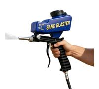 Sand Blasting Tool - Portable Handheld Pneumatic Sandblasting | Powder Spray Abrasive Cleaning | 100ml Tank, 50L/min Air Consumption, For Walnut Shell Soda Rust Removal Metal Wood Glass Concrete C