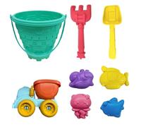 Sand Buckets, Sandbox Castle Supplies, Portable Outdoor Play Molds with Shovels Safe Materials Creative Building Set for Friends, Boys, Toddler, Girls, Family