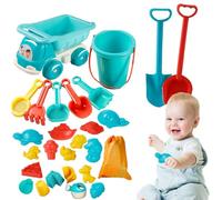 Sand Castle Toys For Kids-Set De Playa De 29 Piezas Con Aspas, Moldes Y Rastrillo | Lata De Riego, Tamices, Cubo Portátil, De Viaje Incluida, Kit De Juguetes De Verano Para Exterior Ra